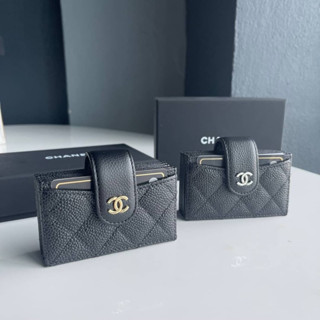 กระเป๋า CHANEL CARD HOLDER CAVEAR ( 6ช่อง เเต่ละช่องไส้ได้หลายใบ ) 💛 งานหนังแท้