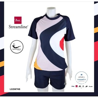 ชุดว่ายน้ำผู้หญิง swim world by BSC streamline ลดเยอะมาก(เสื้อ+กางเกง)มีซับในมีฟองน้ำกันUV