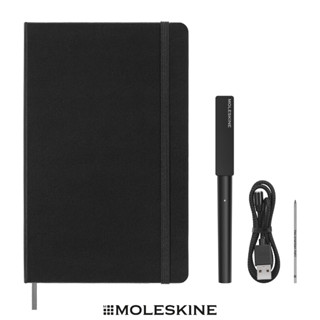 MOLESKINE ชุดปากกา Smart Writing Set พร้อมสมุด Smart Notebook สีดำ ปกแข็ง มีเส้น