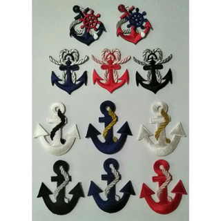 อาร์ม ตัวรีดติดเสื้อ อาร์มปัก Patch ตกแต่งเสื้อผ้า หมวก กระเป๋า #สมอเรือ #Anchor Navy #ตรา ราชนาวี ทหารเรือ #กองทัพเรือ