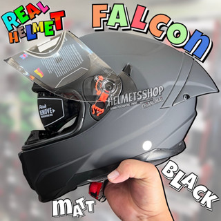 REAL FALCON MATT BLACK [ เต็มใบหุ้มคาง ]