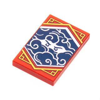 ชิ้นส่วนเลโก้ Lego Part Tile 2 x 3 with White Stern Eyes and... Pattern (Ninjago Stealth Banner)(26603pb214) ราคา/ชิ้น