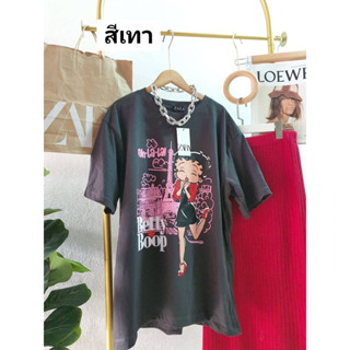 พร้อมส่ง🧸เสื้อยืดโอเวอร์ไซส์ ซาร่า betty boop