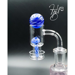 Set ลูกแก้วหมุน 2pc* Glass Ball with Hangin Pillar Set Carb Cap for Quartz Banger, Dabrig DPGCC035