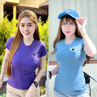 เสื้อยืดรัดรูปคอกลม/ใส่สบายอก32-36นิ้ว