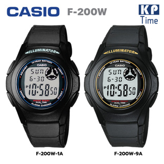 Casio แบตเตอรี่ 10 ปี นาฬิกาข้อมือผู้ชาย/ผู้หญิง สายเรซิน รุ่น F-200W ของแท้ รับประกัน 1 ปี