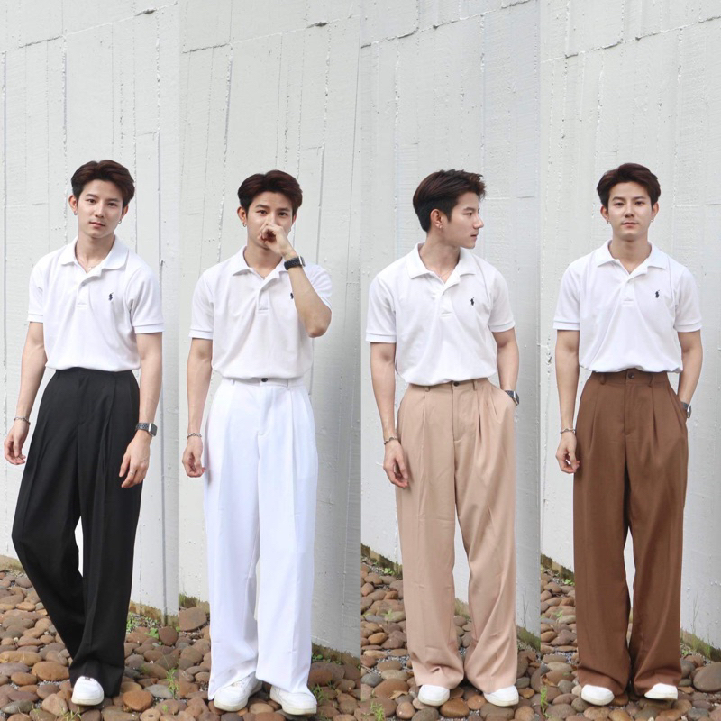KINS | กางเกงสแล็ก ทรงกระบอกใหญ่ (KN205)
