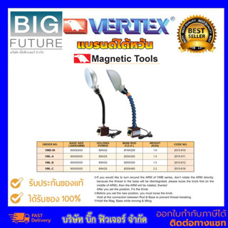 Vertex Magnetic Base working beam โคมไฟฐานแม่เหล็ก 220V แบรนด์ไต้หวัน อุปกรณ์ช่าง เครื่องมือช่าง Bigfuture