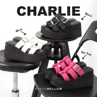 (ลด 45 Code: MARSH999 ) CHARLIE🧸 รองเท้าส้นตึก สูง3.5 นิ้ว Y2K