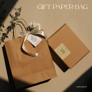 MARLMUSE | ถุงของขวัญ ( gift paper bag) ถุงกระดาษใส่กล่องของขวัญ(ไม่มีกล่อง) -ถุงกระดาษ -ริบบิ้น -การ์ด -ของขวัญ