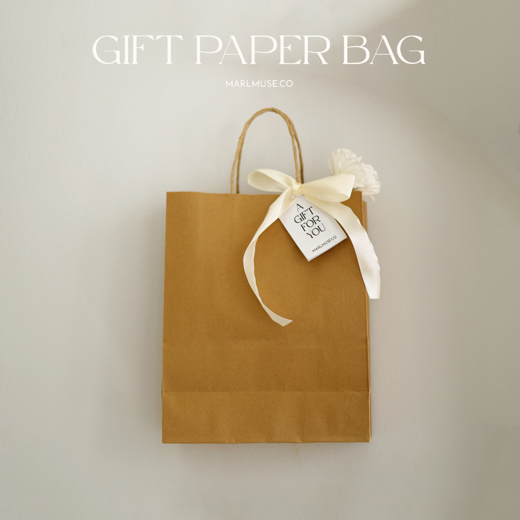 MARLMUSE  | ถุงของขวัญ ( gift paper bag) ถุงกระดาษใส่กล่องของขวัญ(ไม่มีกล่อง) -ถุงกระดาษ -ริบบิ้น -การ์ด -ของขวัญ