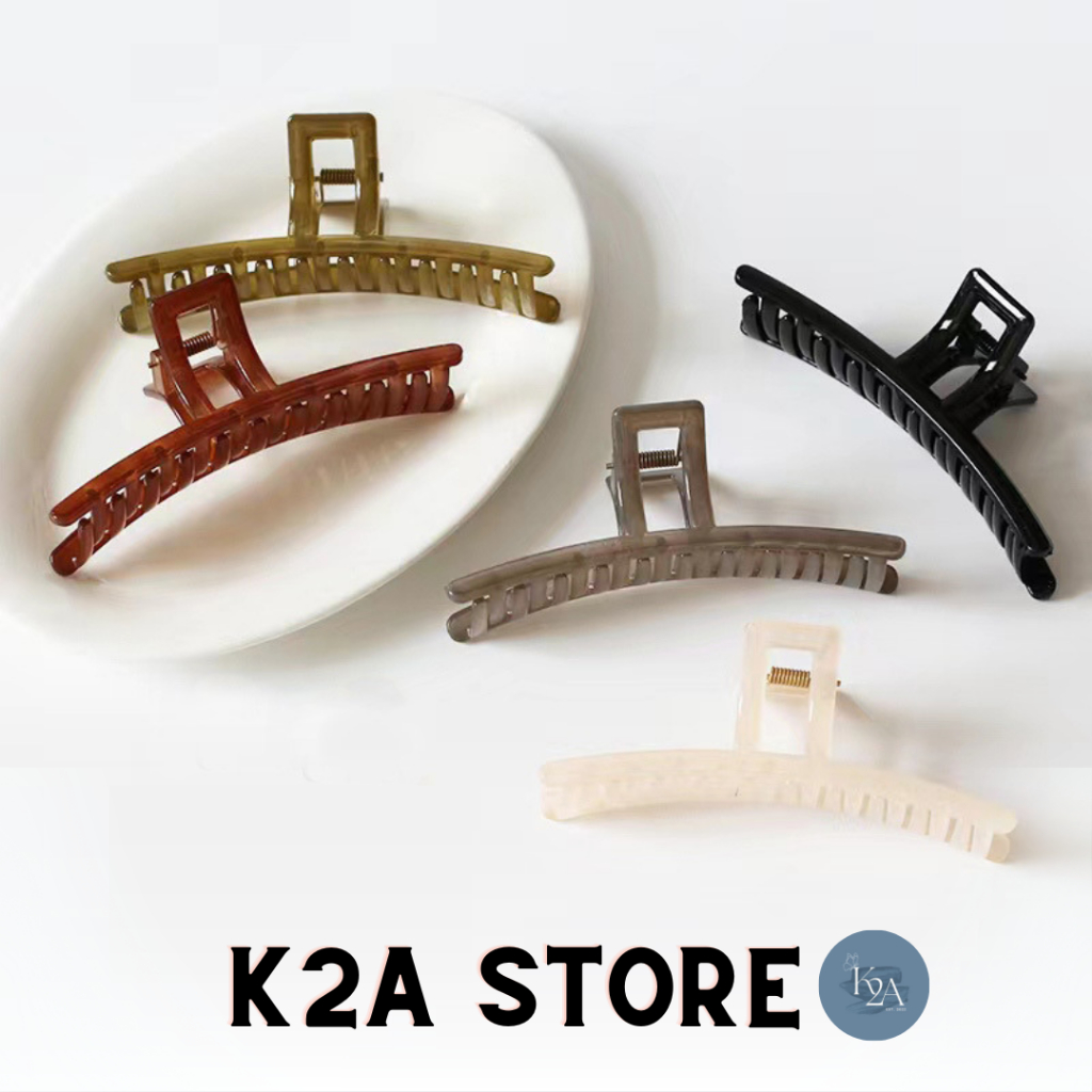 กิ๊บหนีบผมแฟชั่นเกาหลี สีเอิร์ธโทน ที่จับเหลี่ยม ขนาดใหญ่ 13 cm ++พร้อมส่งจากไทย++