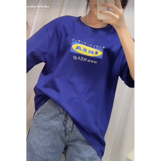 เสื้อโอเวอร์ไซส์งานสกรีนลายอีเกียป้ายcozy(เนื้อผ้าคอลตอน100%)