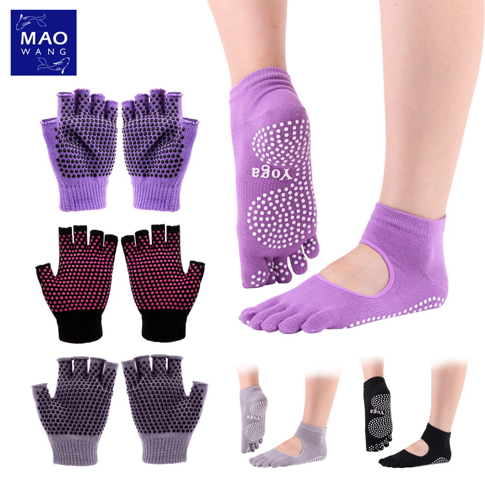 MAO Sport Exercise Socks Warm ถุงเท้า-ถุงมือโยคะ มีปุ่มกันลื่น ผ้านุ่ม ระบายกาศได้ดี