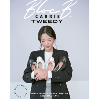 [PRE-ORDER] Bloc B. Carrie Tweedy รองเท้าบัลเล่ต์ผ้าทวีดส้นแบน