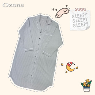 OZONE HAPPY PYJAMAS ชุดนอน เดรสเชิ้ต แขนยาว รุ่น WDP3007