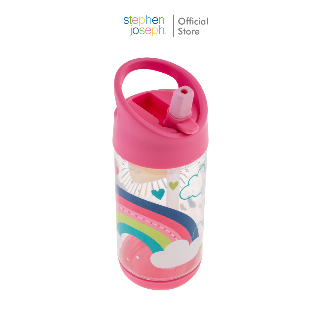 Stephen joseph กระติกน้ำเด็ก ยอดนิยมจากอเมริกา น้ำหนักเบา ขวดน้ำไปโรงเรียน FLIP TOP BOTTLE RAINBOW