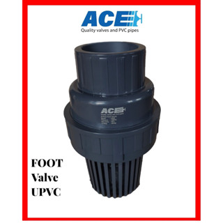 ACE PVC Swing Foot Valve สวิงฟุตวาล์ว สวมท่อสีฟ้าทากาว สำหรับปิดกั้นน้ำไม่ให้ไหลย้อนกลับจากปั๊มน้ำลงสู่ Surge Tank