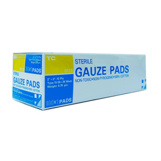 Sterile Gauze Pads ผ้าก๊อซ ปิดแผล ปลอดเชื้อ ขนาด 2 x 2 นิ้ว จำนวน 1 กล่อง บรรจุ 100 ชิ้น (100x04735)