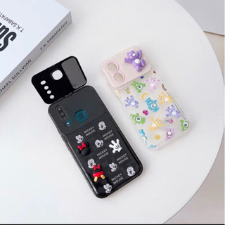 เคสนิ่ม เคสตั้งได้ เคสมีกระจก การ์ตูนนูน OPPOA16 A5S A7 A12 A15 A15S A53 A5 2020 RENO5 Vivo Y20 Y12 Y21