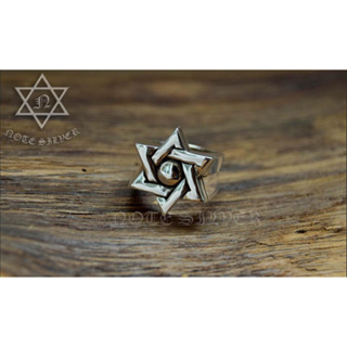 แหวนเงินแท้ ดาว 6 แฉก Star of David Sterling Silver Ring. NSRG882