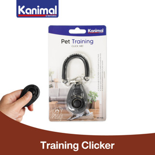 Kanimal Dog Clicker คลิกเกอร์ฝึกสุนัข อุปกรณ์สำหรับฝึกสุนัข ของเล่นสุนัข พร้อมสายคล้องมือ ขนาด 4x6 ซม. (สีดำ)