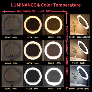 ไฟไลฟ์สด 14นิ้ว/18นิ้ว/21นิ้ว ไฟ LEDกลม แถมซองใส่กระเป๋าไฟ1ใบ ไฟPower55W ไฟไลฟ์สด ไฟแต่งหน้า ไฟไลฟ์ ไฟวงแหวน