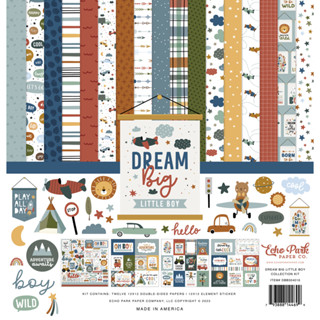 Echo Park Collection Kit 12"X12" : Dream Big Little Boy กระดาษ เซ็ท