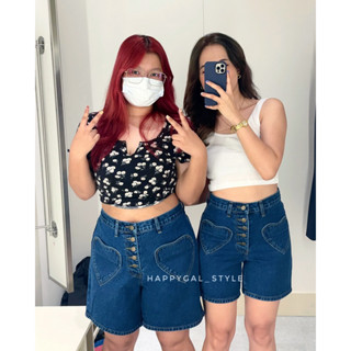 เอว 25-42" Happygal (กางเกงเอวสูง 3 ส่วนกระเป๋าหัวใจ)
