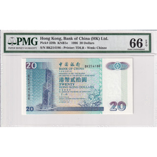 Hong Kong 20 Dollars 1996 P 329b Gem UNC PMG 66 EPQ BC