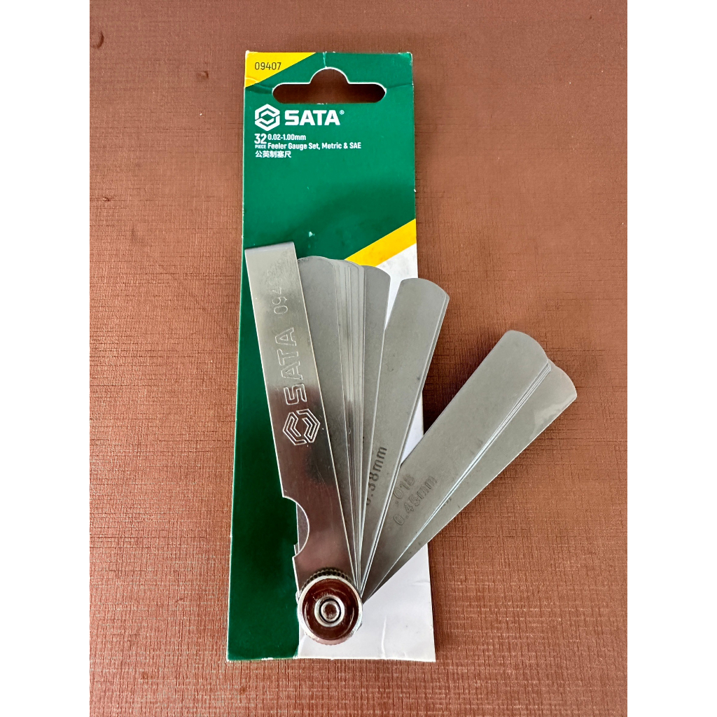 SATA ฟิลเลอร์เกจ 32 ใบ feeler gage ฟิลเลอร์ตั้งวาว์ล ของแท้ ส่งด่วน ส่งไว