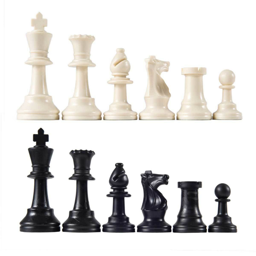 ตัวหมากรุกสากลมาตรฐาน  3 3/4'' Standard Club Triple Weighted Plastic Chess Pieces