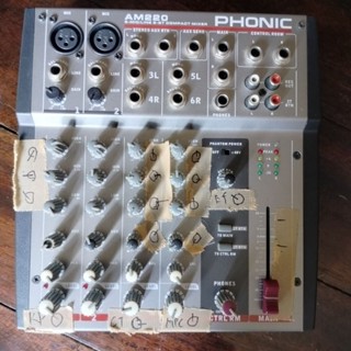 มิกเซอร์เครื่องเสียง phonic AM220  mixer มิกเซอร์ไฟฟ้าโฟนิค เครื่องขยายเสียง