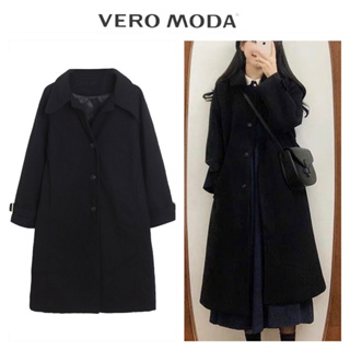 เสื้อโค้ท Trench coat  โค้ทยาว OVERCOAT โค้ทวูลสีดำ แบรนด์🍂 VERO MODA(wy1093)