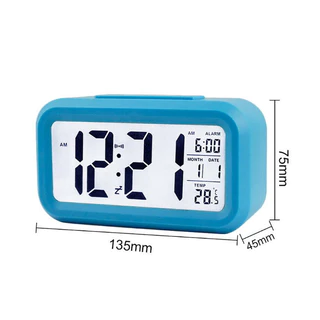 Happylife นาฬิกาปลุก นาฬิกาตั้งโต๊ะ กลางคืนเรืองแสงได้เองดิจิตอล หน้าจอLCD Clock