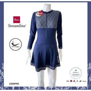 ชุดว่ายน้ำผู้หญิง swim world by BSC streamline ลดเยอะมาก(ชุดติดกัน)มีซับในมีฟองน้ำกันUV