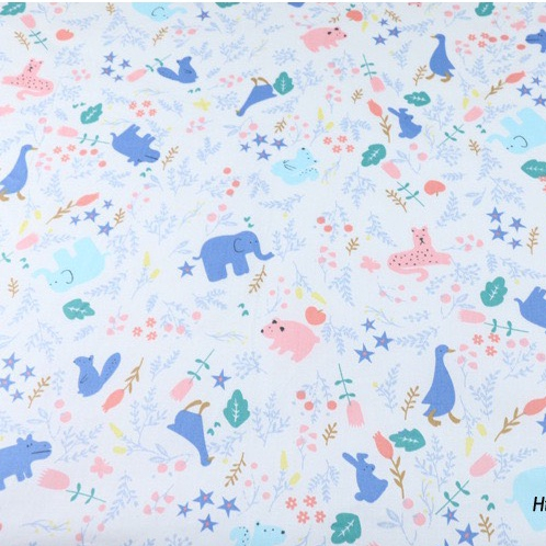 ผ้าคอตตอน 100% ทอทวิล ผ้าเมตร  ลายการ์ตูน นกฮูก หมี เทดดี้ กราฟฟิค หน้ากว้าง 1.60 เมตร