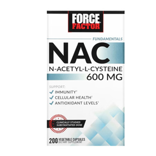 Force Factor NAC N-Acetyl-L-Cysteine 600 mg 200 Vegetable Capsules