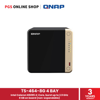 QNAP TS-464-8G 4Bay NAS Intel Celeron N5105/N5095 4-Core, burst up to 2.9 GHz, 8 GB on board (non-expandable)