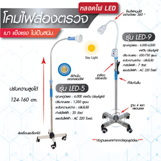 โคมไฟส่องตรวจ มาตรฐานเกรดทางการแพทย์ โคมไฟส่องตรวจ LED โคมไฟหมอ โคมไฟคลินิก โคมไฟโรงพยาบาล โคมไฟ (แสงเหลือง) (แสงขาว)