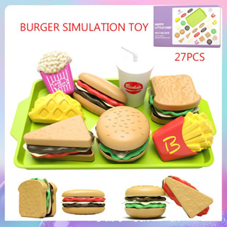 27 Pack Kids Burger Pretend Cooking Playset มินิครัวอาหารปลอมของเล่น