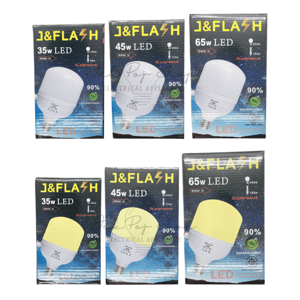 หลอดไฟ หลอดกระบอก LED 35W 45W 65W ยี่ห้อ J&FLASH มีแสงขาว Daylight และแสงวอร์มไวท์ Warmwhite