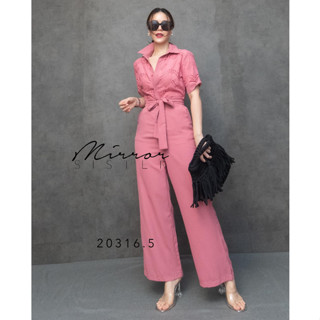 🔖ป้าย MirrorSister จั๊มสูท MuDAA EMBRoidi JUMPSUiT #20316.5 ชุดไปงาน กางเกง ขายาว แพทเทิร์น เรียบ หรู สวย เก๋ ชุดออกงาน