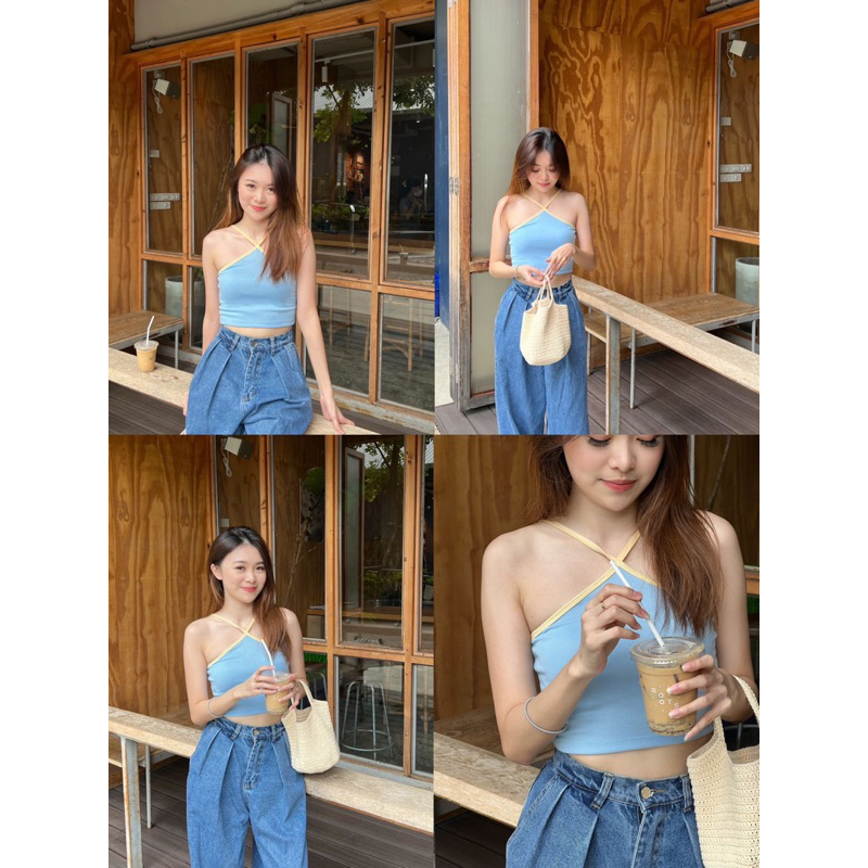 Jenner top เสื้อสายเดี่ยวคอไขว้
