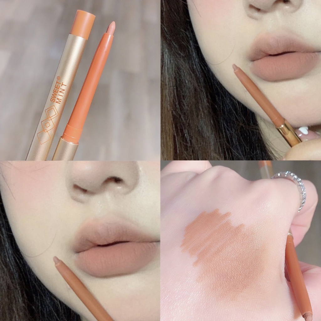M312 Sweet mint ดินสอเขียนขอบปาก ลิปไลเนอร์ เนื้อเเมตต์ เเบบหมุนออโต้ กันน้ำ ติดทนนาน