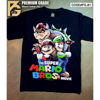 PG 81 Mario เสื้อยืด หนัง นักร้อง เสื้อดำ สกรีนลาย ผ้านุ่ม PG T SHIRT S M L XL XXL