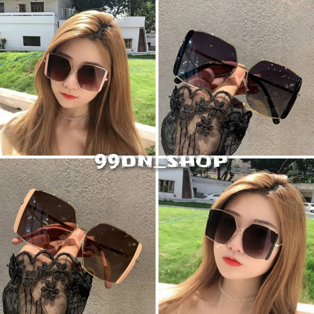 พร้อมส่งจากไทย NEWแว่นกันแดดแฟชั่น แว่นกันแดด แนวเกาหลี ทรงเหลี่ยมขอบสี ป้องกันรังสีUV400 รุ่น ฺฺKD5