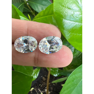 Cz Diamond 10x14mm super white oval shape 2 pieces