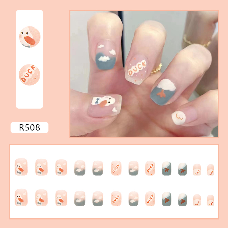 พร้อมส่ง❤️เล็บปลอม [R508]เล็บปลอมกันน้ำ อุปกรณ์ทำเล็บ ถูกสุด พร้อมส่ยาง