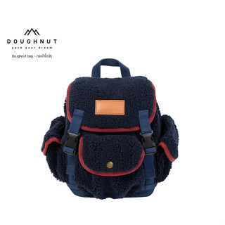 DOUGHNUT BAG : Lighthouse Fluffy Series : NAVY X WINE กระเป๋าโดนัท กระเป๋าเป้ กระเป๋าสะพายหลัง กระเป๋า กระเป๋าเดินทาง (รหัสสินค้า 09774)